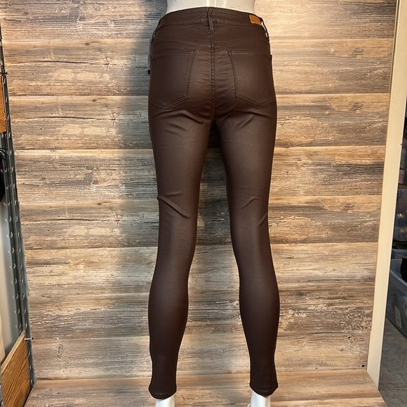 Seven7 Woman's Coated Skinny Jeans Faux Leather in Espresso NWT - Picture 3 of 5